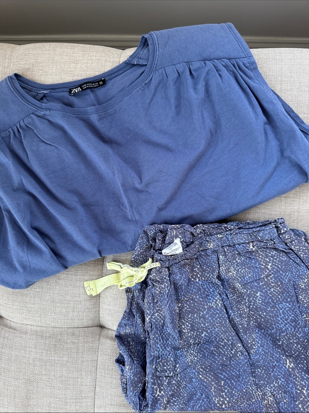 Zara Top and Calvin Klein Lounge pants